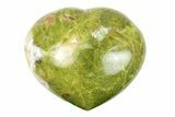 Polished Green Pistachio Opal Heart - Madagascar #249519-1